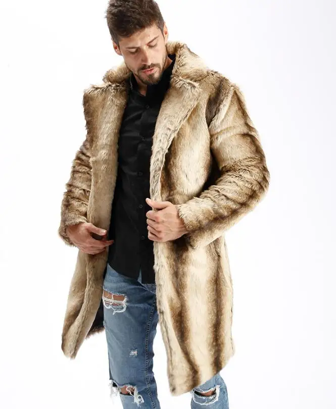 Градиентные полосы искусственной норки мужская кожаная куртка Тренч зимнее теплое кожаное пальто с мехом мужские тонкие куртки jaqueta de couro