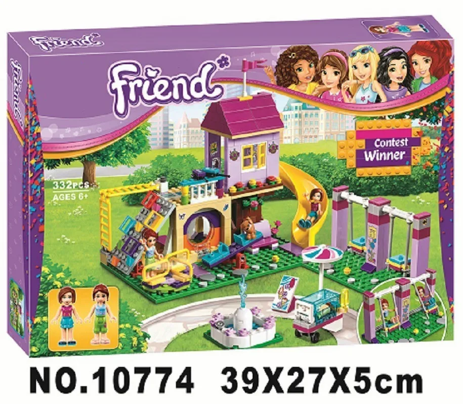 Billige Neue legoinglys Mädchen Heartlake Stadt Spielplatz Bausteine Bricks Bildung Sets Spielzeug Für Mädchen Geschenk Mit Freunde 41325