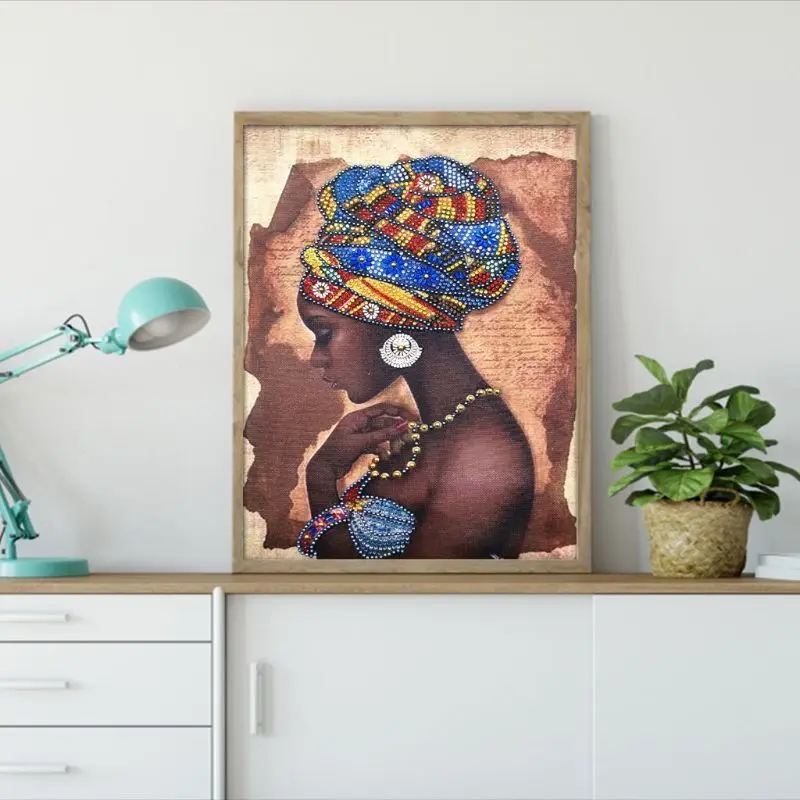 African Woman 5D Special Shaped Diamond Painting Embroidery Needlework Rhinestone Crystal Cross Craft Stitch Kit DIY Q6PE African Woman 5D Special Shaped Diamond Painting Embroidery Needlework Rhinestone Crystal Cross Craft Stitch Kit DIY Q6PE