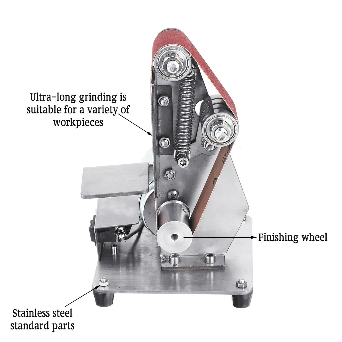  350W Mini Electric Belt Machine Sander Sanding Grinding Polishing Machine Abrasive Belts Grinder DI