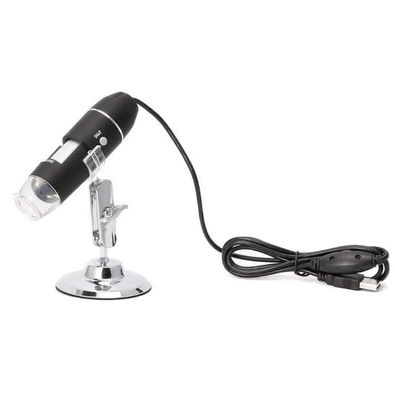 

1600X USB Digital Microscope Camera Endoscope 8LED Magnifier with Metal Stand U1JB