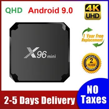 X96 Mini QHDTV Android 9 0 Smart TV Box 4K Amlogic S905W czterordzeniowy 1G 8G 2G 16G TV Box 2 4G Wifi 100M LAN X96mini dekoder tanie i dobre opinie 100 M CN (pochodzenie) Amlogic S905W Quad-core 64-bit 16 GB eMMC HDMI 2 0 2G DDR3 X96 mini TV box 650g DC 5 V 2A Karty TF Do 64 GB