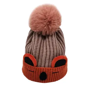 

Newborn Girls Boys Baby Infant Winter Warm Hat With Pompom Kids Cute Cartoon Earflap Knit Crochet Beanie Thicken Caps