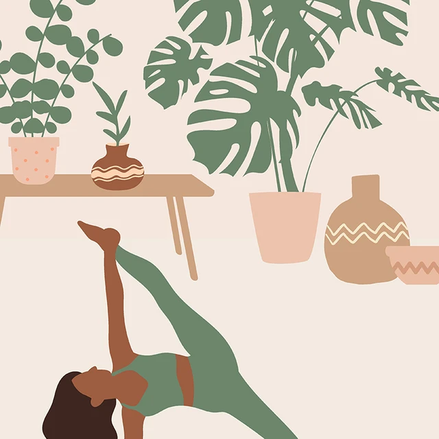 Yoga illustration print, yoga girl print, boho yoga wall art, yoga