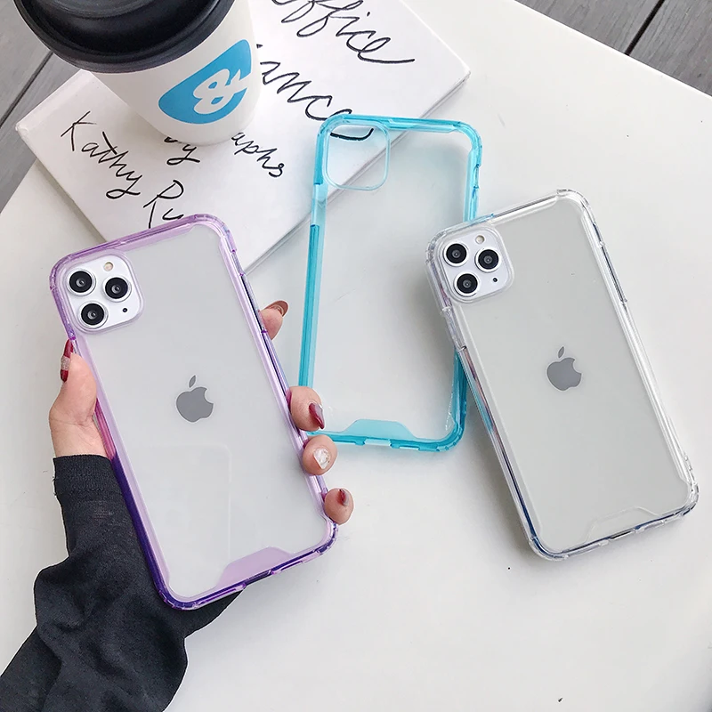 Hot Hybrid Shockproof Cover Case For Apple iPhone 11 Pro Max  11 Pro  11 Transparent TPU + PC Hard Acrylic Silicone shell Case (9)