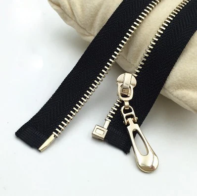 black gold teeth 60 см автоматический металлический замок застежка-молния с открытым концом на молнии, декорированные для шитье сумок куртка DIY пальто швейные Материал P109 - Цвет: black gold teeth