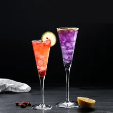 2 шт бессвинцового кристалла стакан шампанское очки v-образной формы Сверкающее Вино Стекло искусственный выдувный Кубок бар специальный напиток чашка