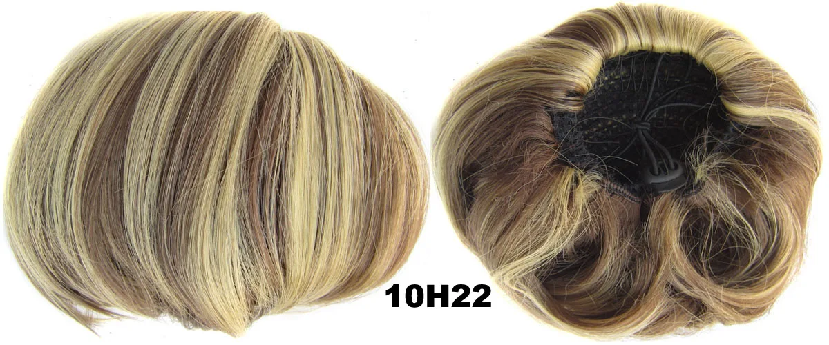 Элегантные женские синтетические натуральные волосы булочка прямой микс коричневый блонд шиньон конский хвост шиньон для создания прически