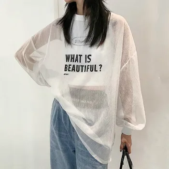 

loose Chiffon Women T Shirt Fashion New Women 2020 Spring Letter Pullover Pleated Pullover Goddess Fan Casual Tee DMY3301