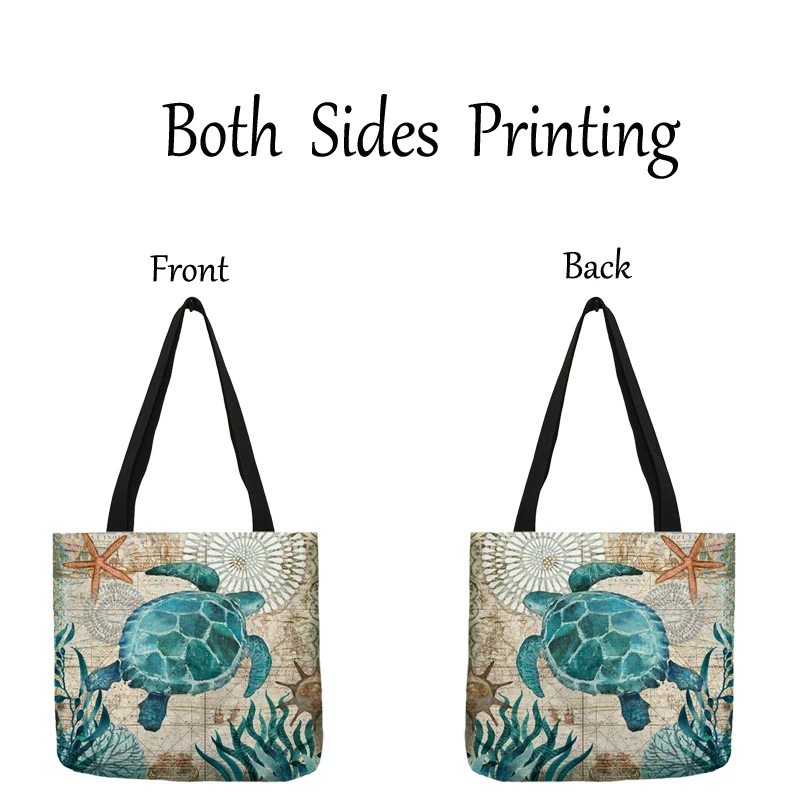 Casual Freizeit Totes Tasche Frauen Handtasche Marine Tier Meer Schildkröte Pferd Octopus Print Reise Einkaufen Schulter Taschen für Lebensmittel