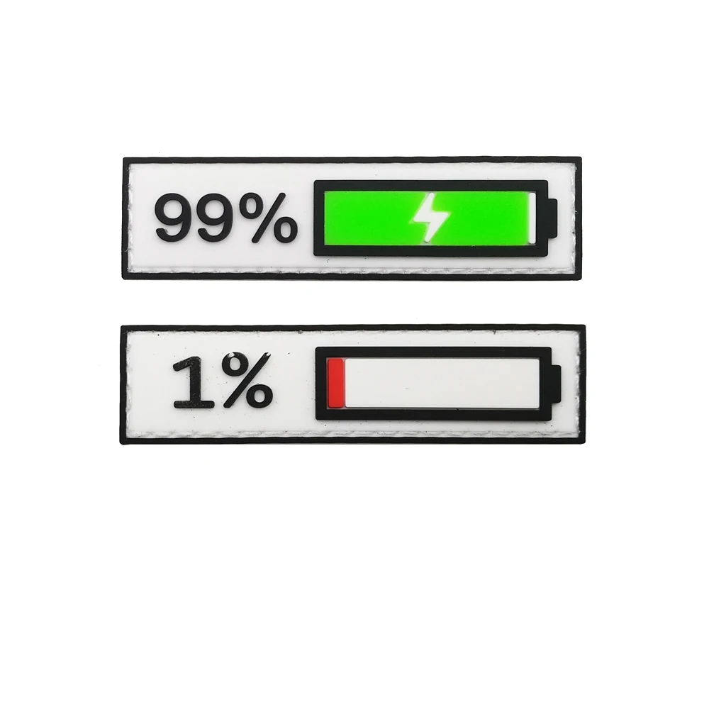Power display Вышивка Патчи волшебные наклейки боевой дух нарукавник заряд 99% 1% нашивка значок для одежды рюкзак