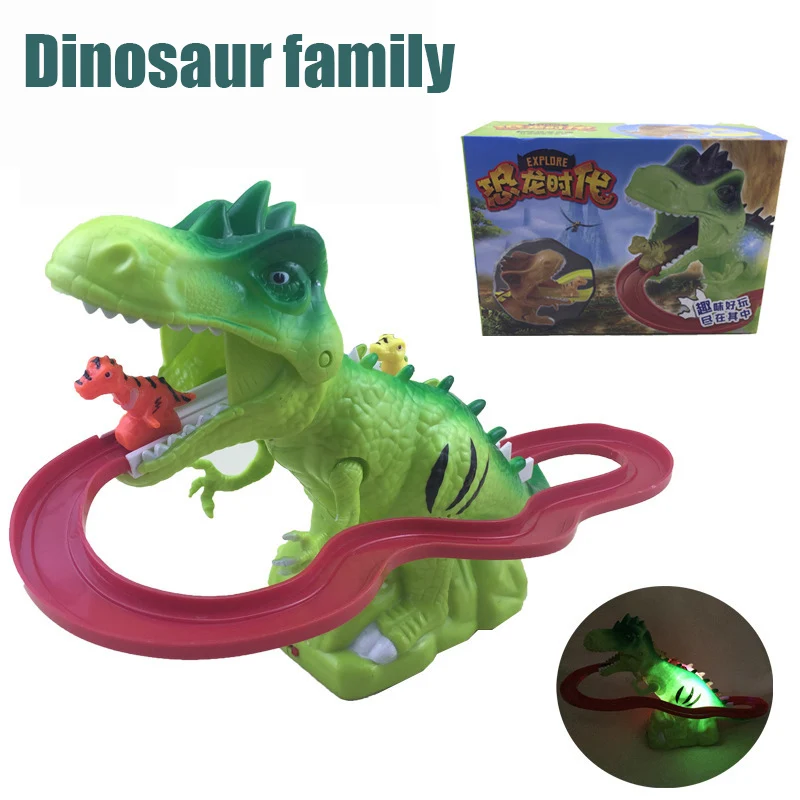 Детские электрические треки, игрушки динозавров, светящиеся со звуком, игрушки для детей, модели животных, интерактивные игрушки, подарок для детей