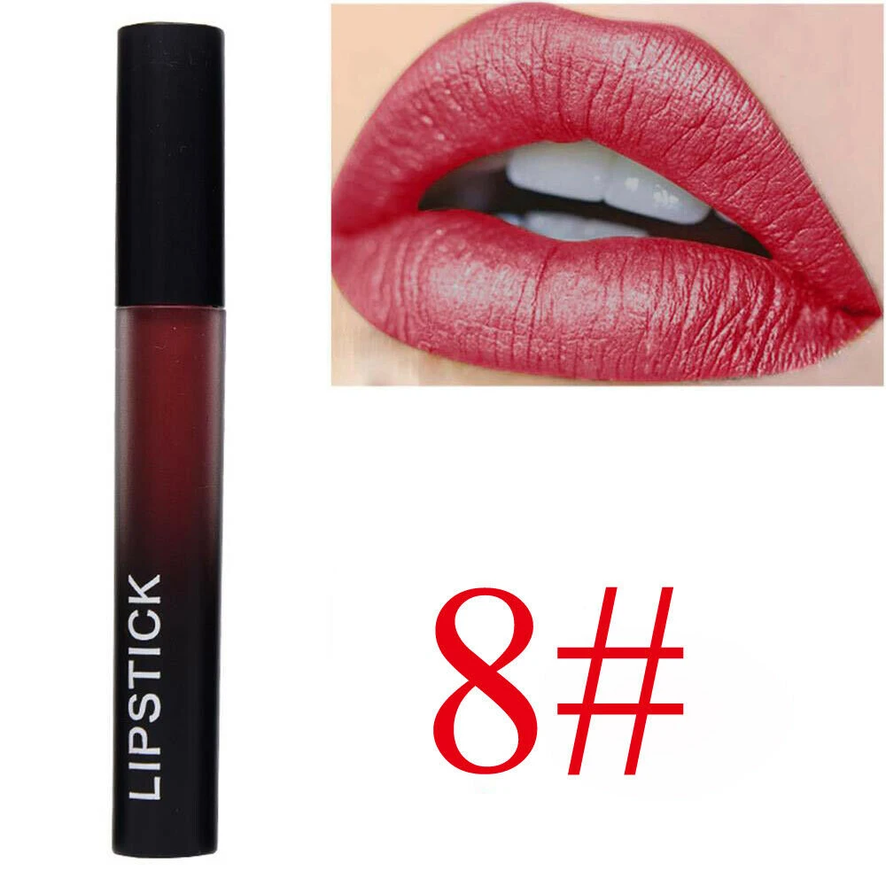 12 Colors Waterproof Lip Gloss Lipstick Moisturizer Rouge Liquid Lipstick Bite Lips Makeup Long Lasting Women Beauty Makeup - Цвет: 08