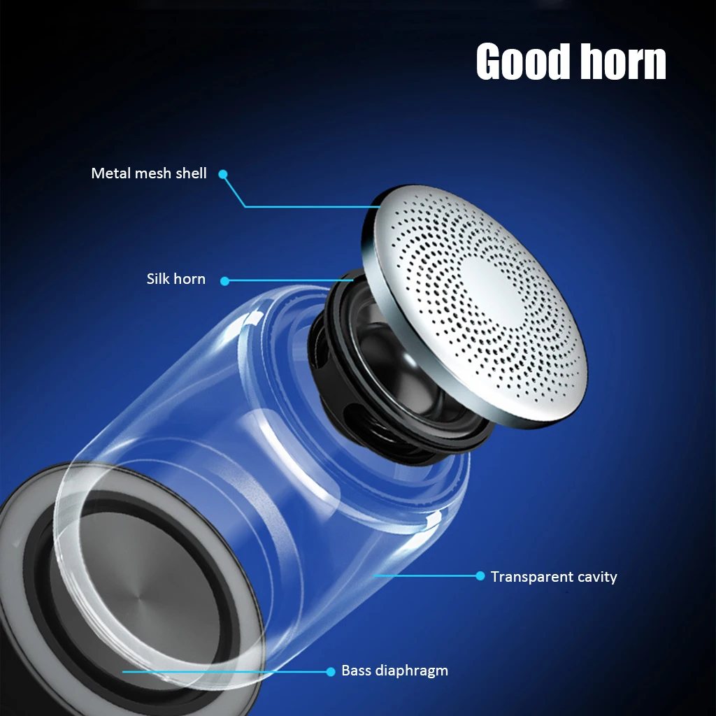 2019 Newest wireless bluetooth speaker Colorful light Portable Music Sound Box Handsfree Bass Subwoofer mini speaker bluetooth