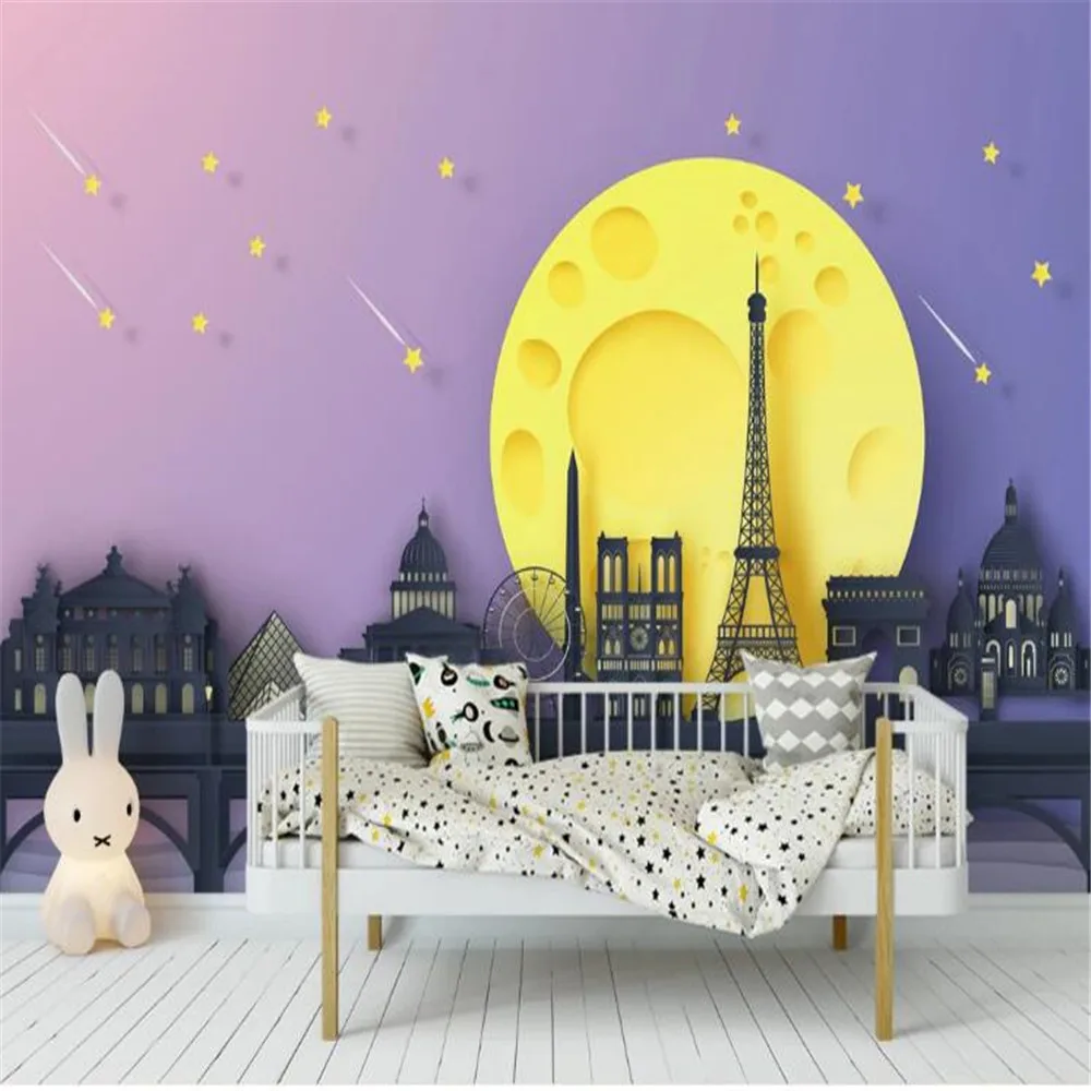 

milofi factory custom wallpaper mural 3D stereo tower meteor background wall children's room background wallpaper mural