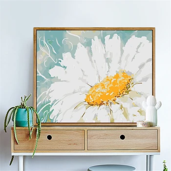 

Sun Daisy Paintings By Numbers DIY Pictures Oil Coloring By Numbers Linen Drawing By Numbers Canvas Decor New Arrivals