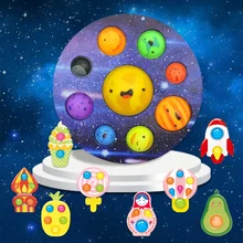 Jouet sensoriel planète colorée Fidget Popper jouet Simple Fidget Toy autisme besoins Squishy anti Stress jouets éducation précoce