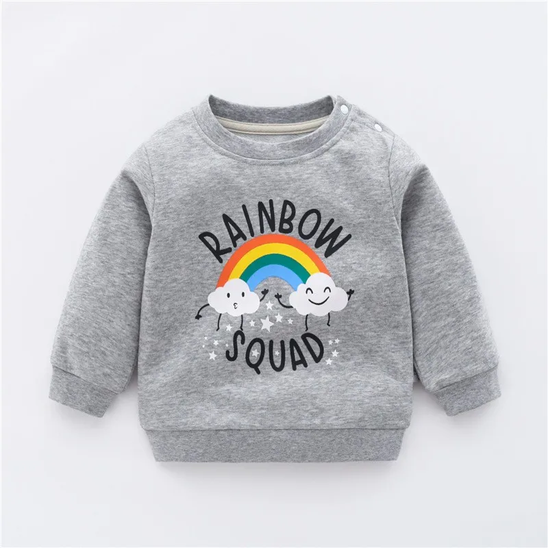 Kids T-shirts Boys Spring Long Sleeve Tops Cartoon 2023 Autumn Cotton Sweatshirt Children Pullover Sweatshirts Baby Girl Sweater