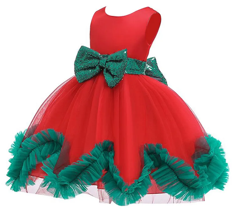 Платье принцессы с цветочным узором для девочек; праздничное платье на Рождество, свадьбу, День рождения; Детский костюм; элегантное Новогоднее платье с цветочным узором для девочек