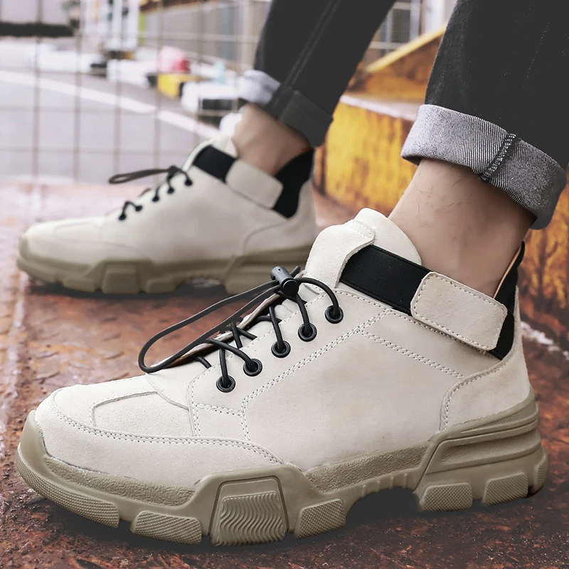 

Faux Suede Leather Men Boots Spring Autumn Man Shoes Ankle Boot Men's Snow Shoe Work Plus Size 37-48 Tooling shoes *H0528