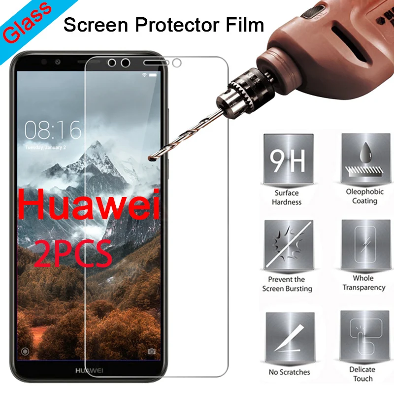 2 шт. Защитное стекло для Huawei Y6 2019 закаленное P Smart Plus Защита экрана Y7 Prime Pro