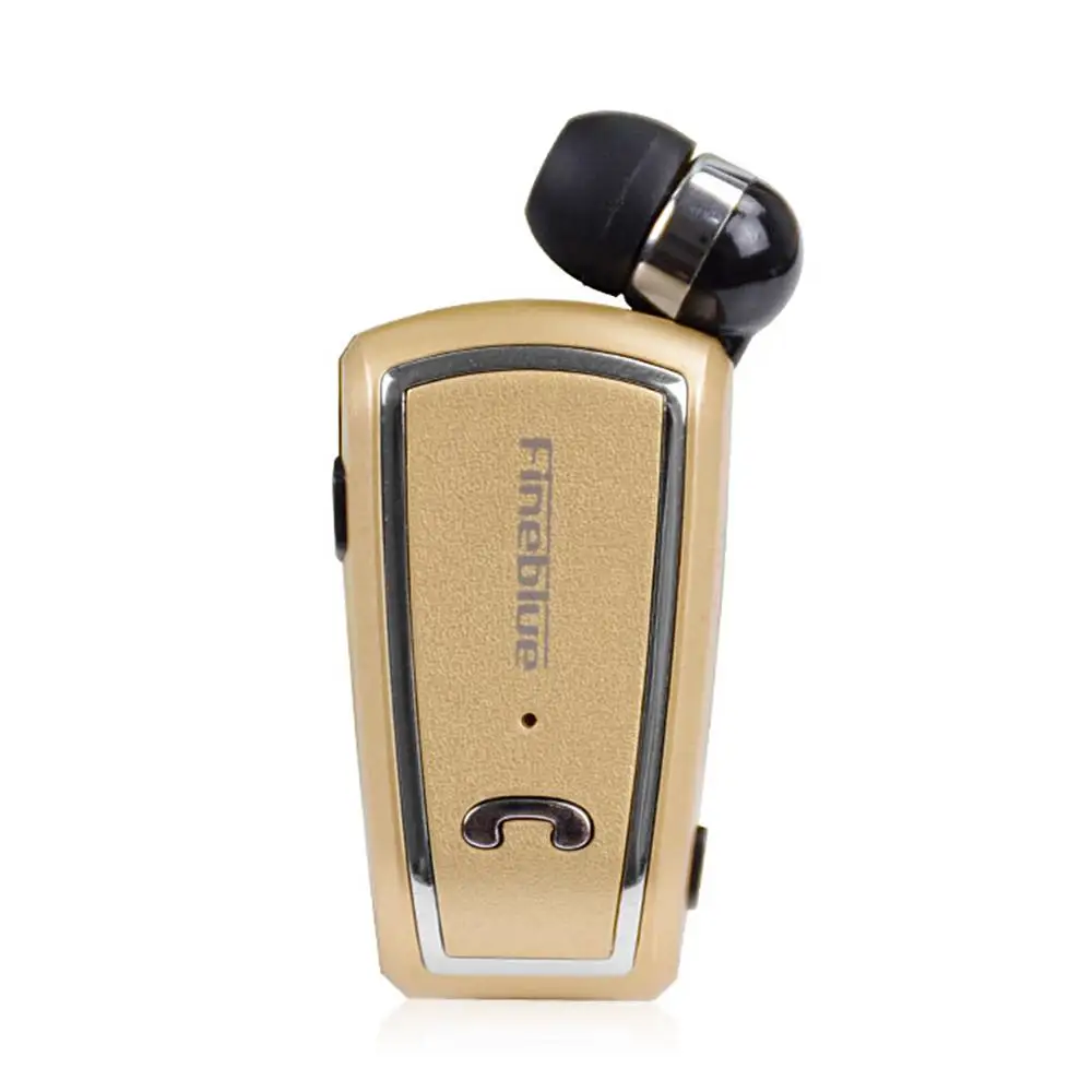 Fineblue F-V3 Wireless Bluetooth 4.0 Stereo Retractable Clip-on Earphone Headset N1HC - Цвет: Gold