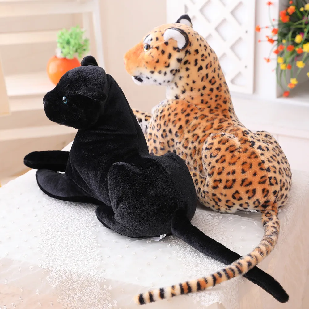 Huge Lifelike Tiger Leopard Plush Toys Stuffed Soft Wild Animals