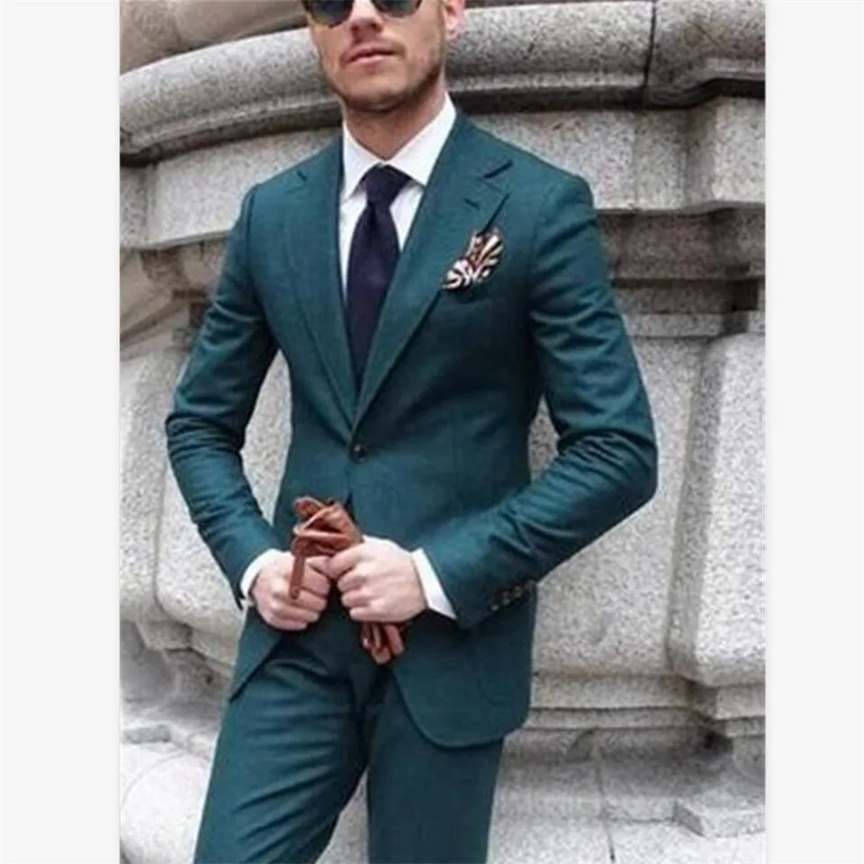 Style and color Черный смокинг для жениха, мужской двубортный приталенный Свадебный костюм, мужской блейзер с острым отворотом, 2 предмета, Terno Masculino - Цвет: Style and color