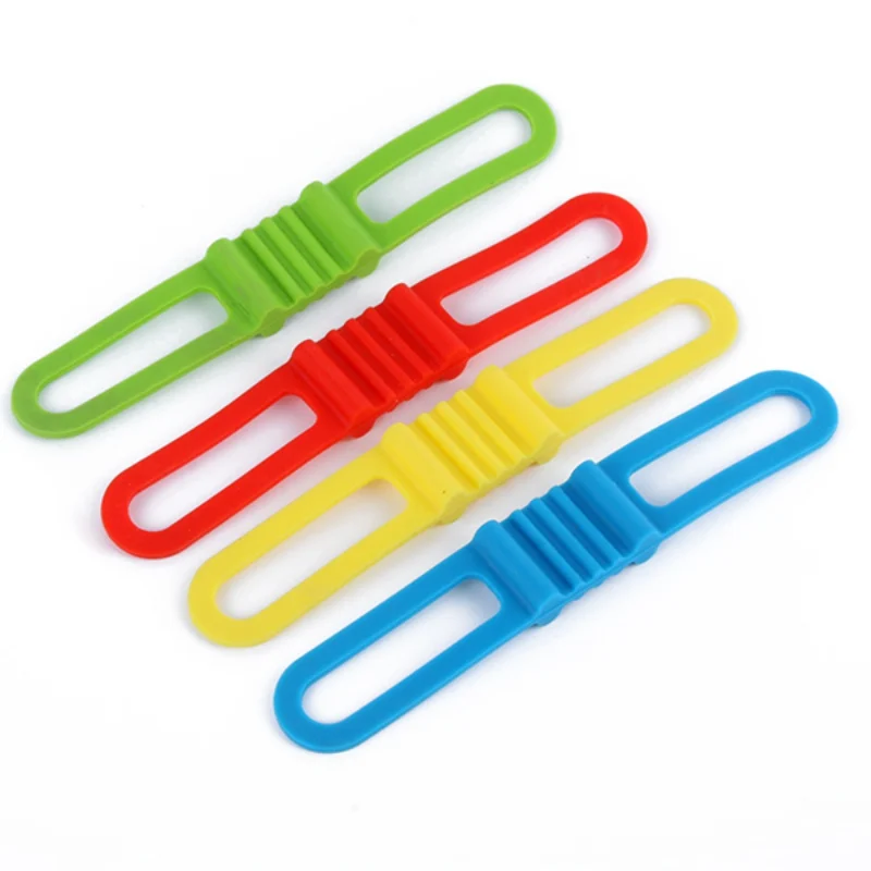 Random Color Hot Sale 10 pcs/lot Cycling Bike Bandage Flashlight Mount Holder Bicycle Silicone Elastic Strap Useful New - Цвет: Random Color