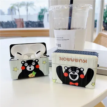 

Cartoon Kumamon Earphone Case For Airpods Pro 3 Japan Animal Pattern Wireless Bluetooth Soft Protective Cover Charging Box Coque