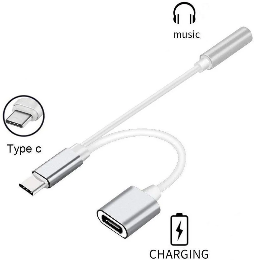USB-C до 3,5 на обоих концах для подключения внешних устройств к автомагнитоле 2in1 Тип usb C до 3,5 мм Джек аудио Разветвитель USB C наушники кабель, адаптер для зарядки