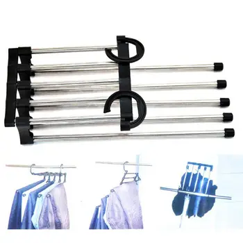 

5-in-1 MultiFunctional Clothes Hangers Pants Storage Hangers Cloth Rack Multilayer Storage Cloth Hanger Closet Organizer