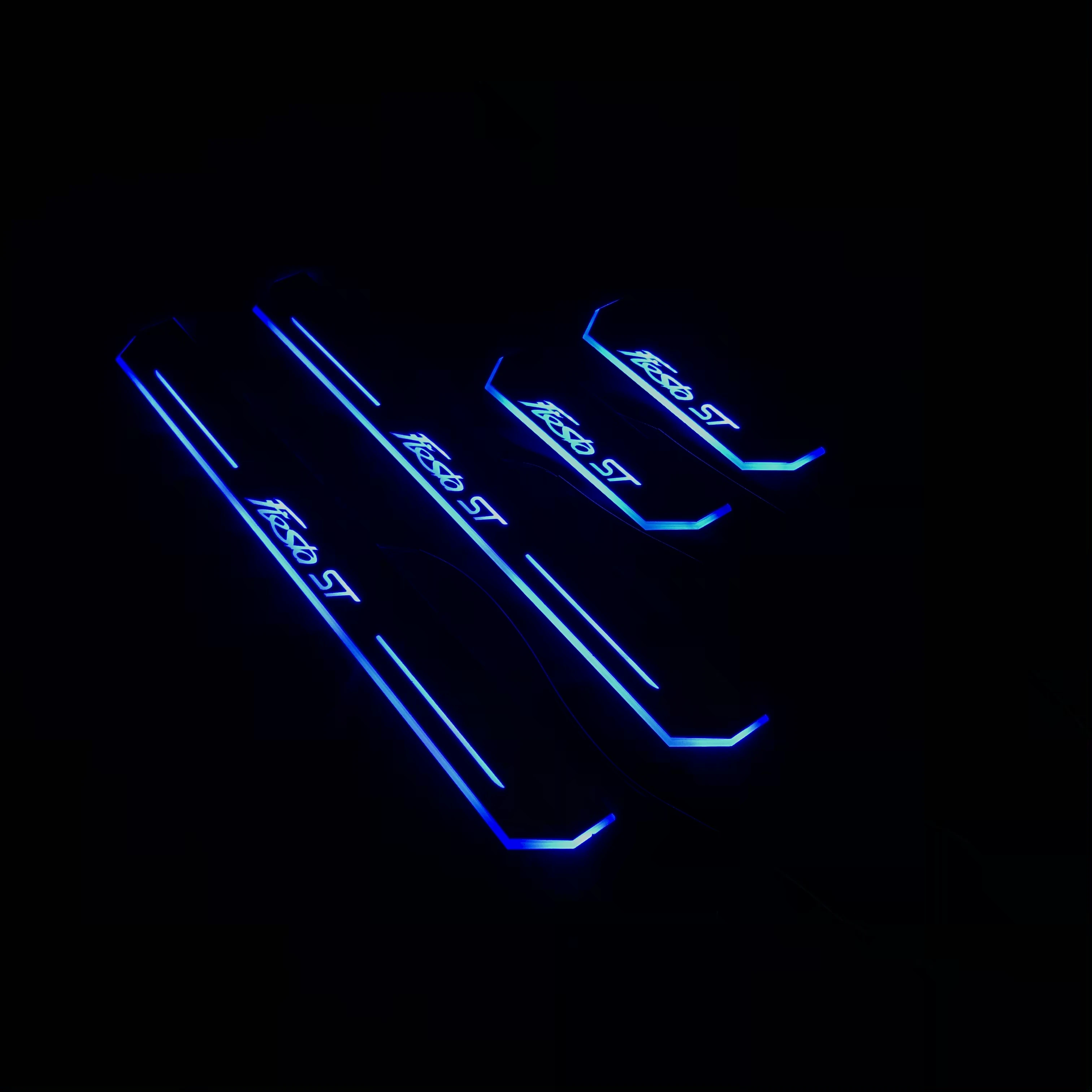 

LYQ led moving door scuff for Ford Fiesta ST ynamic door sill plate welcome lamp lining overlay Flow/fixed light