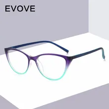 Evove кошачий глаз очки оправа для женщин TR90 очки женские очки по рецепту оптические анти синие линзы фотохромные прогрессивные