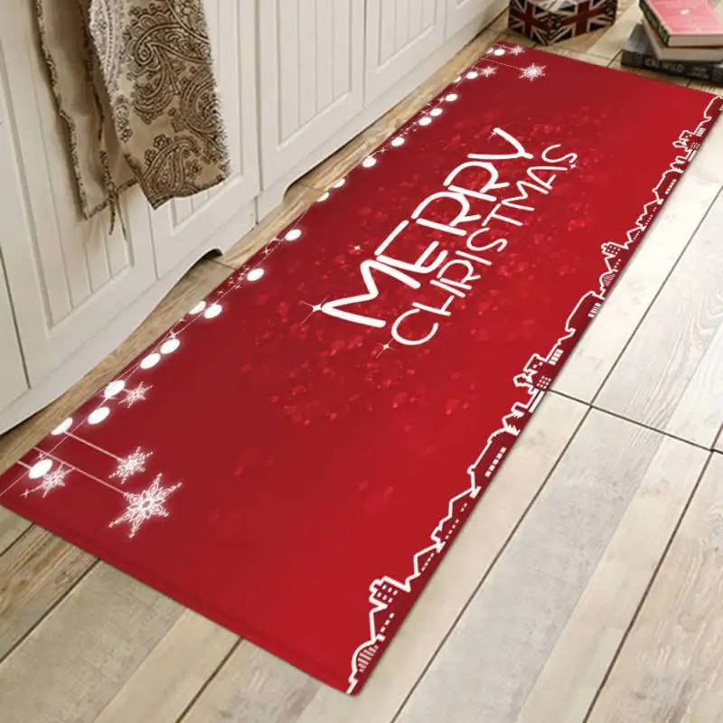Коврик для прихожей, кухни, резиновый коврик для двери с рождеством, Дед Мороз, домашний декор, коврик для гостиной, противоскользящий пылезащитный ковер