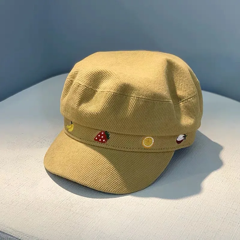 Children Classic Style Baby Fashion Cap Toddler Girl Fruit Embroidery Pattern Berets Hat 1-3T kids caps boys