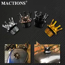 Mactions כתר סגנון מיכל דלק שווי גז כובע להארלי Sportster XL 883 1200 סיור כביש המלך Dyna Softail מותאם אישית(China)