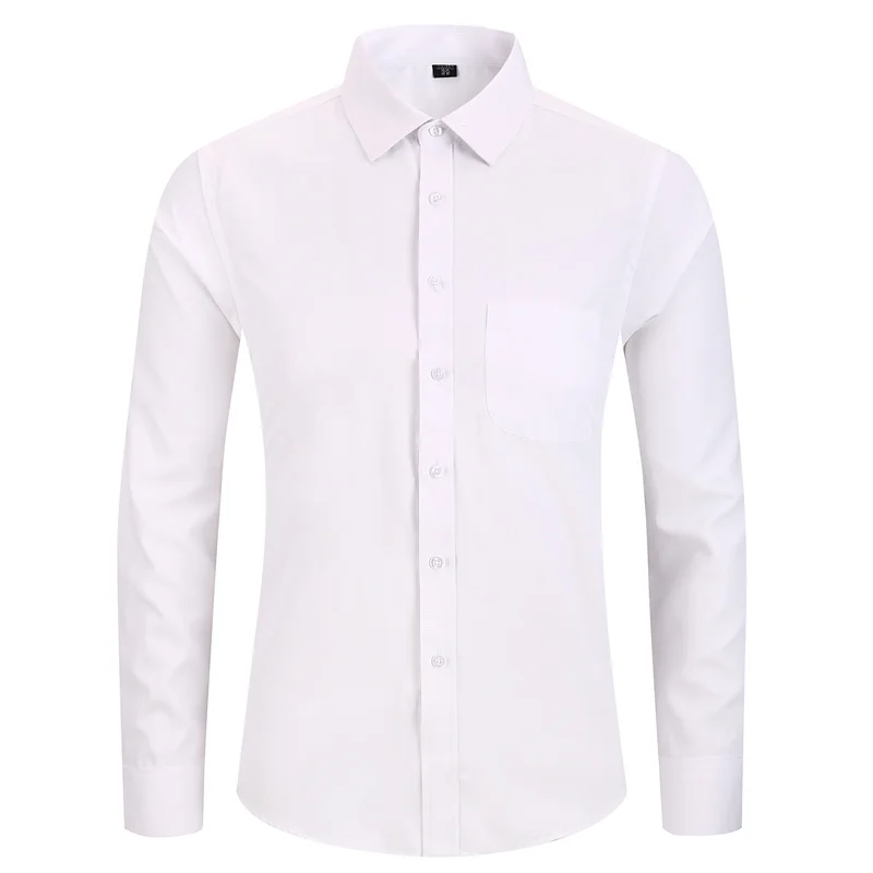 Мужская рубашка размера плюс 5XL 6XL 7XL 8XL белая черная синяя розовая повседневная мужская деловая рубашка с длинным рукавом высокого качества - Цвет: 8868-11 White
