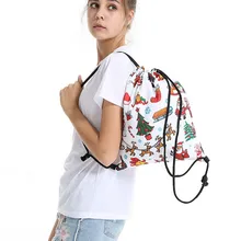 Рождественский рюкзак на шнурке для женщин и детей, сумка для хранения, Подарочная сумка, льняной рюкзак, сумки, рождественские конфеты, сумка на шнурке, Mochila