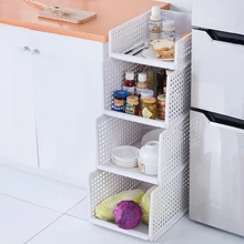  Plastic Drawer Organizer Foldable Clothes Shelf Baskets Stackable Wardrobe Storage Box for Bedroom & Bathroom Kitchen 