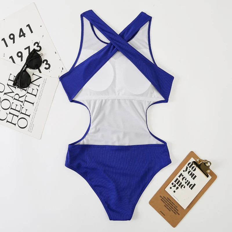 Sexy Plain Backless Swimwear Women's One Piece Swimsuit Female Push Up Bathing Suit Woman Swimming for Beach Wear Monokini women sport swimsuits