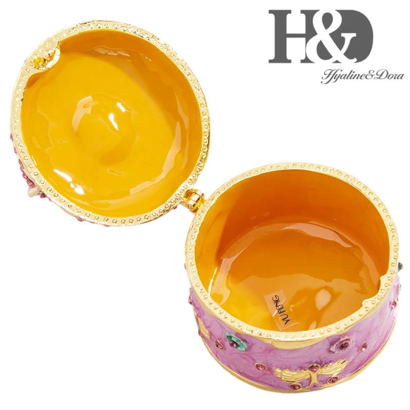 H&D, 12 стилей, ручная роспись, эмаль, животный узор, шарнирная металлическая коробка для безделушек, Ювелирное кольцо, дисплей, коллекционное, Рождественский Декор, ремесло