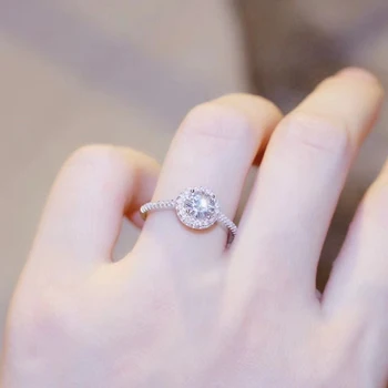 

Silver Zircon Ring for Women 925 Sterling Silver Paved Zircon Stone Princess Ring Wedding Engagement Propose Jewelry