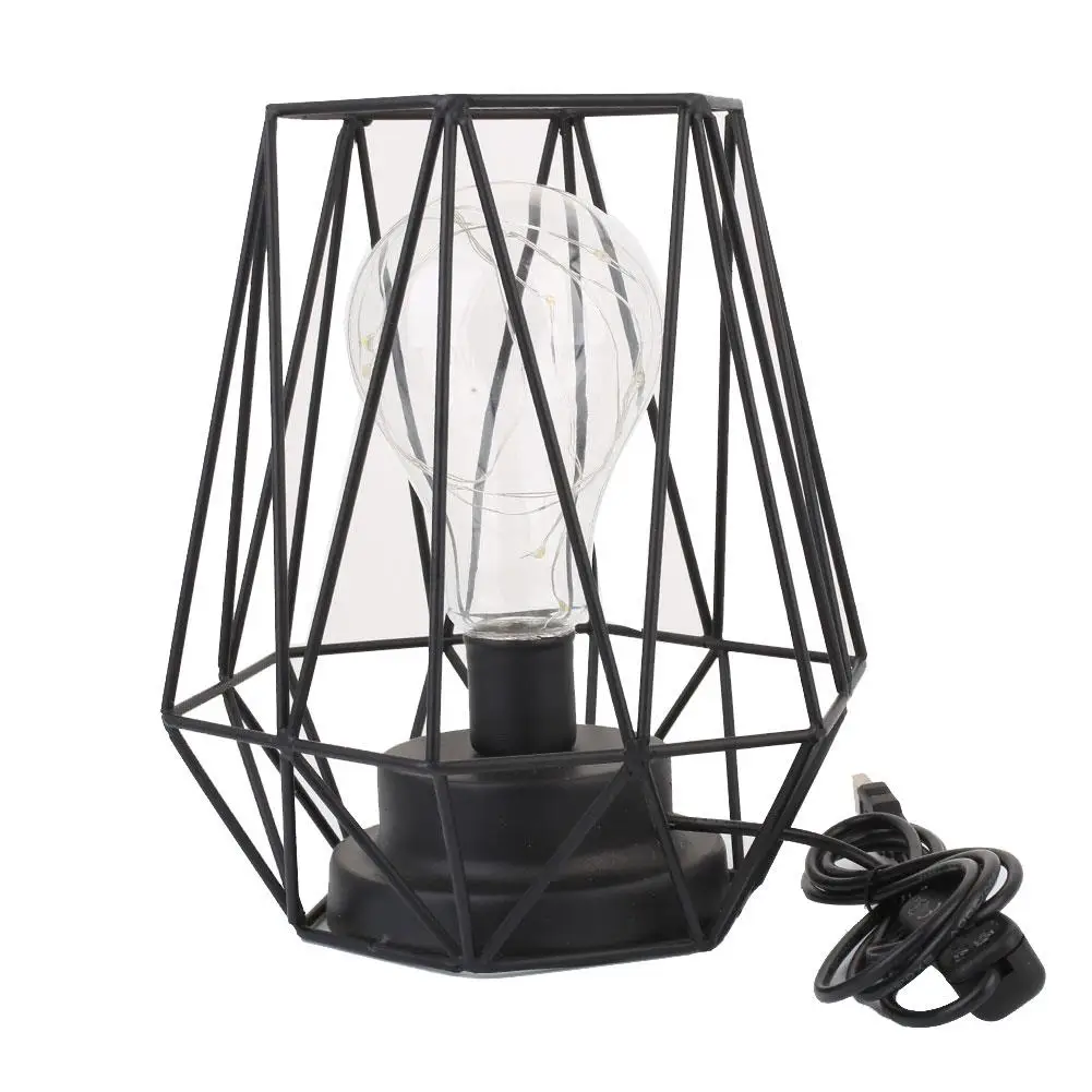 

Lamp Night Light Simple Bright Creative Luminous Black Iron Warm White Room Decor Home Indoor Lighting Fixture Decoration Gifts