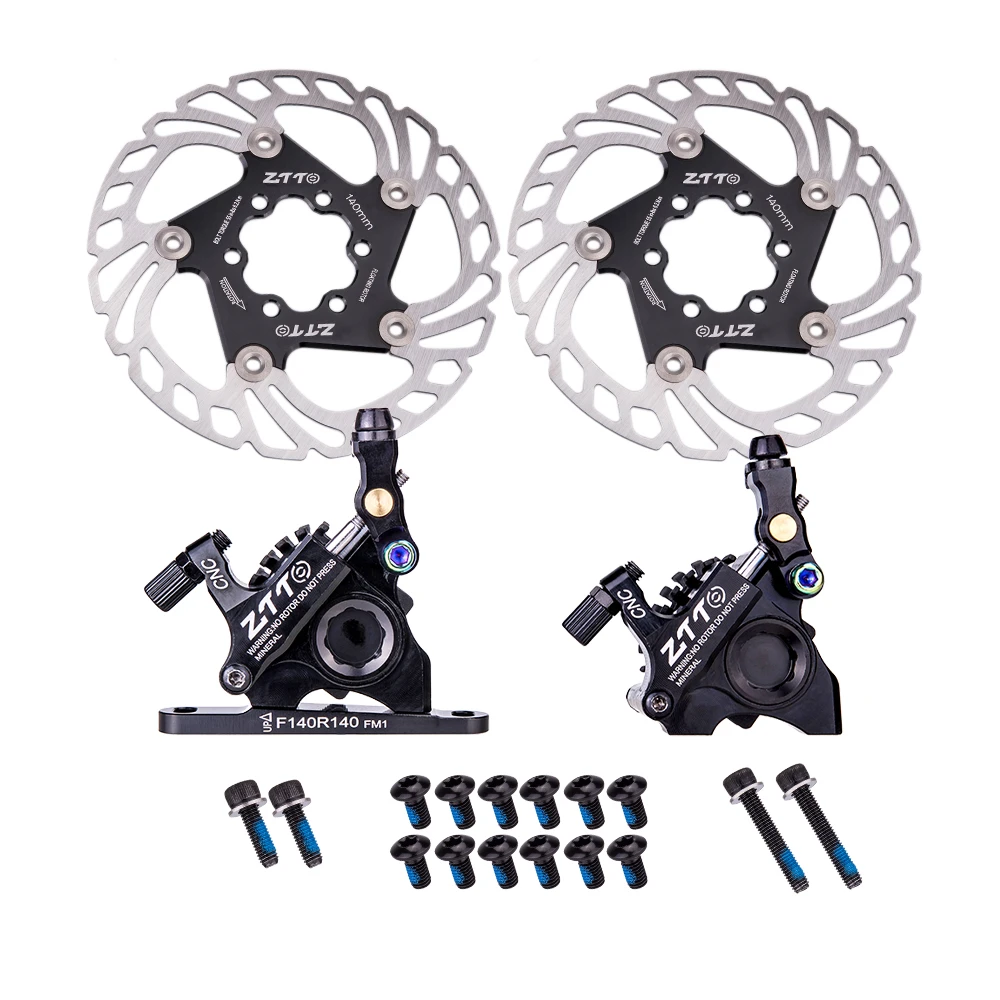 Línea de bicicleta grava tira del freno de disco de montaje plano hidráulico CNC