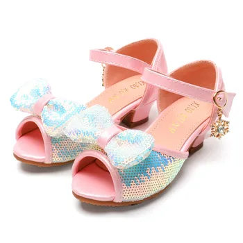 

Baby Shoes Girls Princess Shoes Kids Sandals Brand Desinger Fish Mouth Sandals Children Crystal Shoe Kids Princess Party Shoes