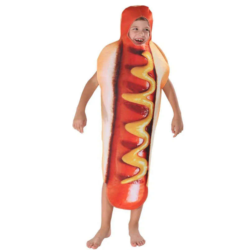 Adult Men Women Kid Boy Halloween Party Cosplay Fast Food Hot Dog