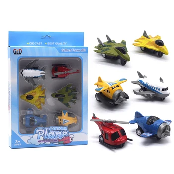 

6 Pcs Cute Aircraft Model Pull Back Aircraft Airplane Toys Simulation Model Mini Plane Model Cartoon Pull Back Toys Pocket Toys