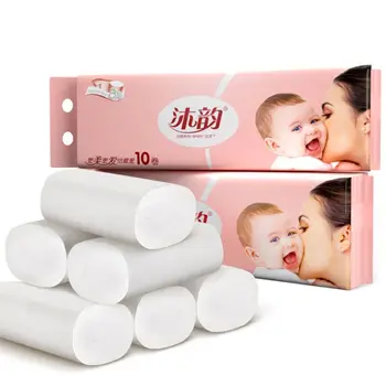 

10Rolls Paper Bathroom Household 3 Layers Bath Toilet Paper White Smooth Soft Toilet Tissue