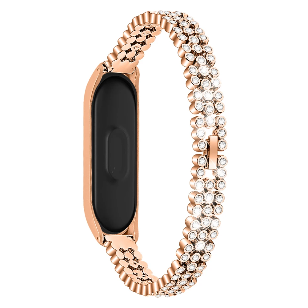 

Watch Mi Band 3/4 Metal Straps Bracelet watch strap Diamond Accessories Diamond Steel Strap Zinc Alloy Table Frame